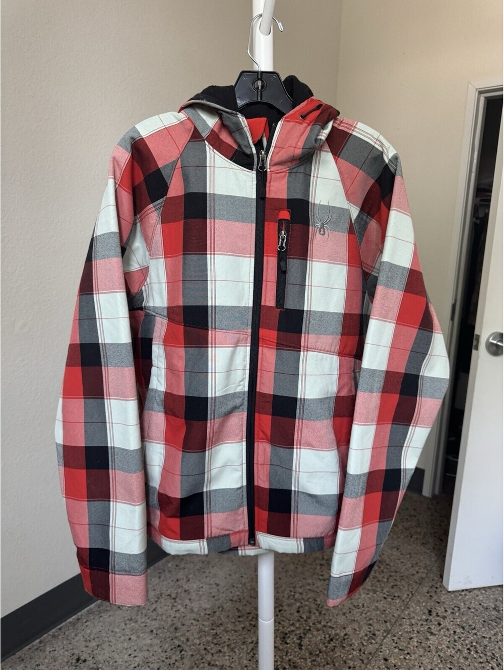 Spyder Tartan Plaid Red Jacket Womens Sz L